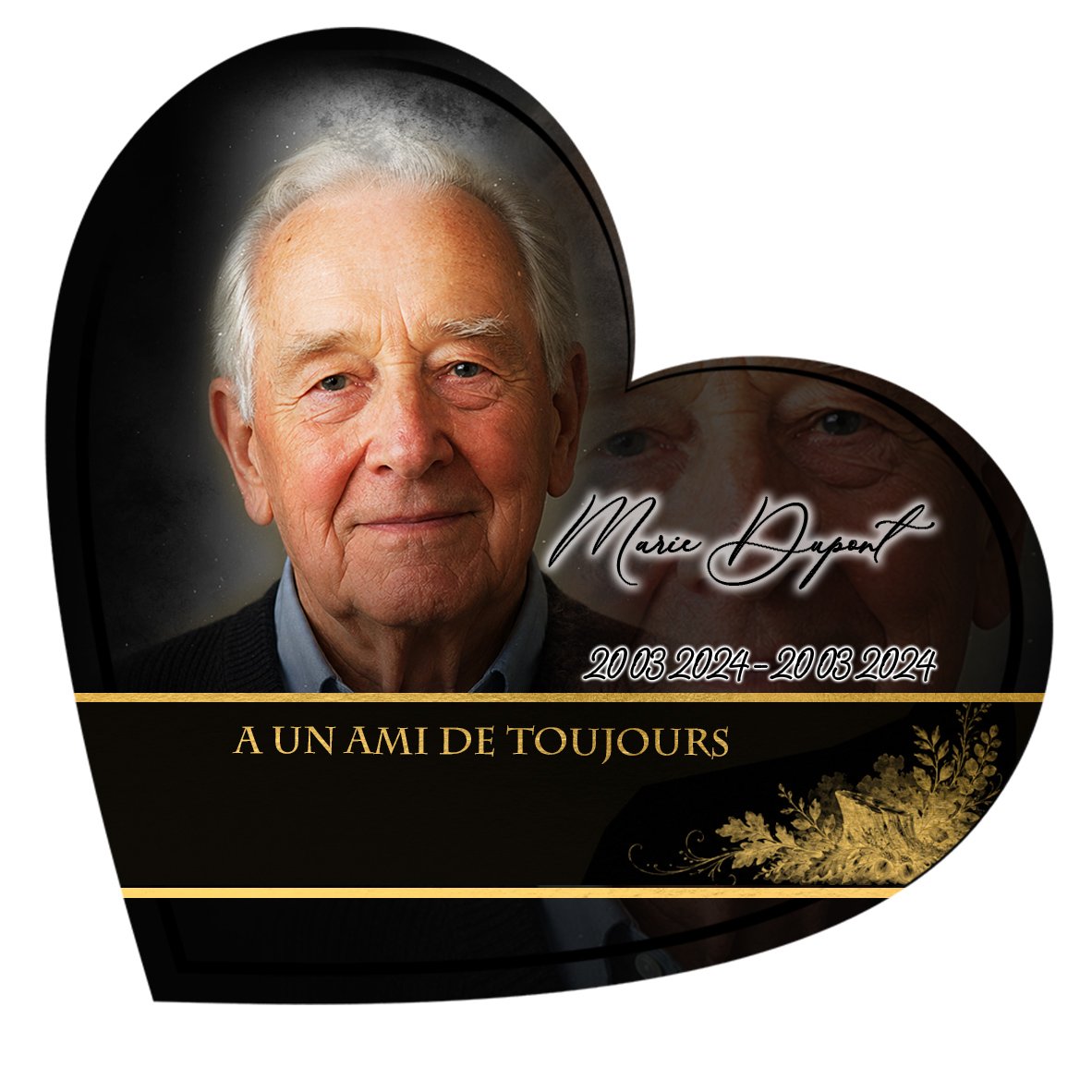 Plaque Cœur Arbres effet Crayon, ambiance complète portrait + fond