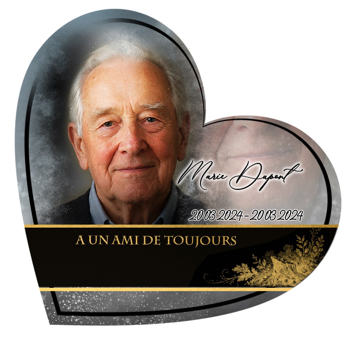 Plaque Cœur Arbres effet Pastel, ambiance complète portrait + fond