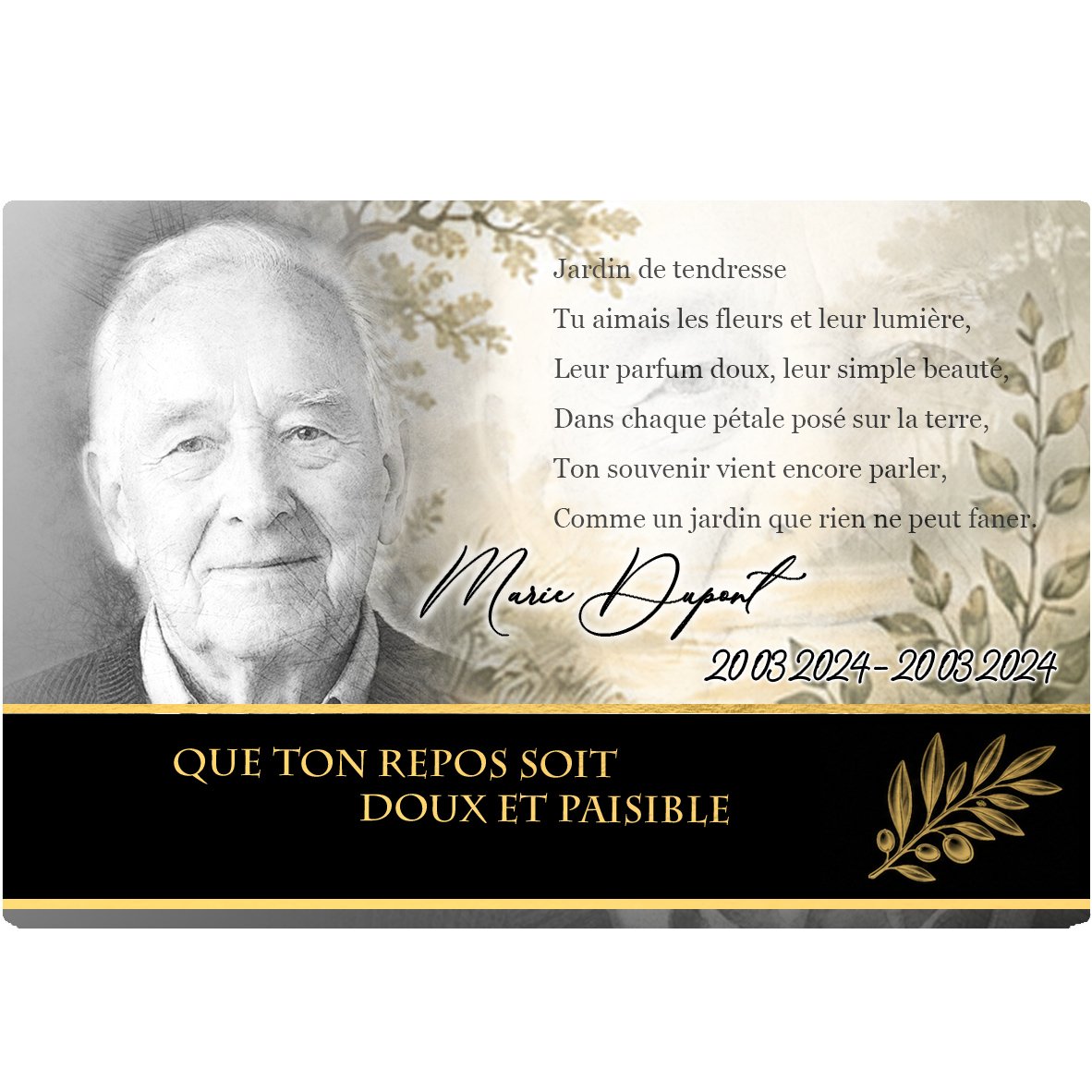 Plaque Panoramique Arbres effet Crayon, ambiance complète portrait + fond