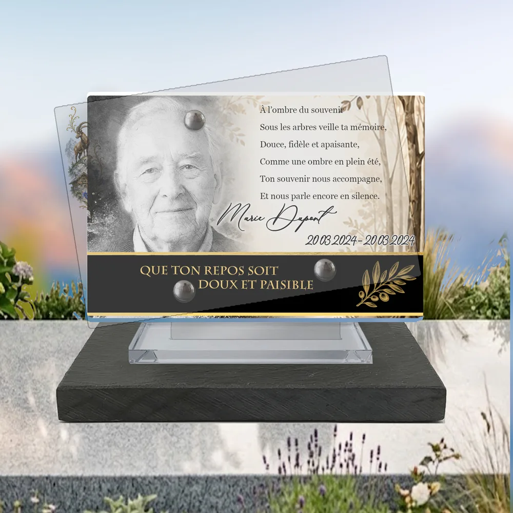 Plaque Panoramique Arbres à poser sur socle ardoise du Brésil