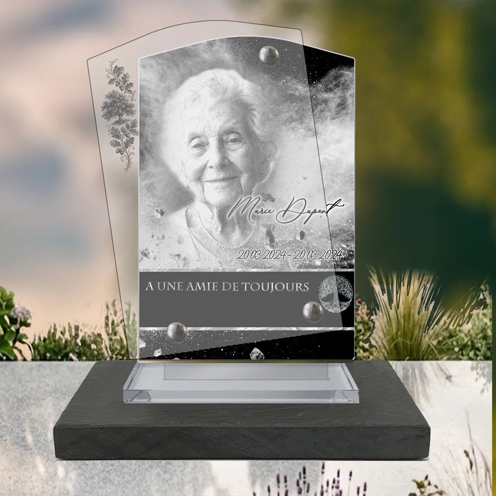 Plaque Stèle Arbres à poser sur socle ardoise du Brésil