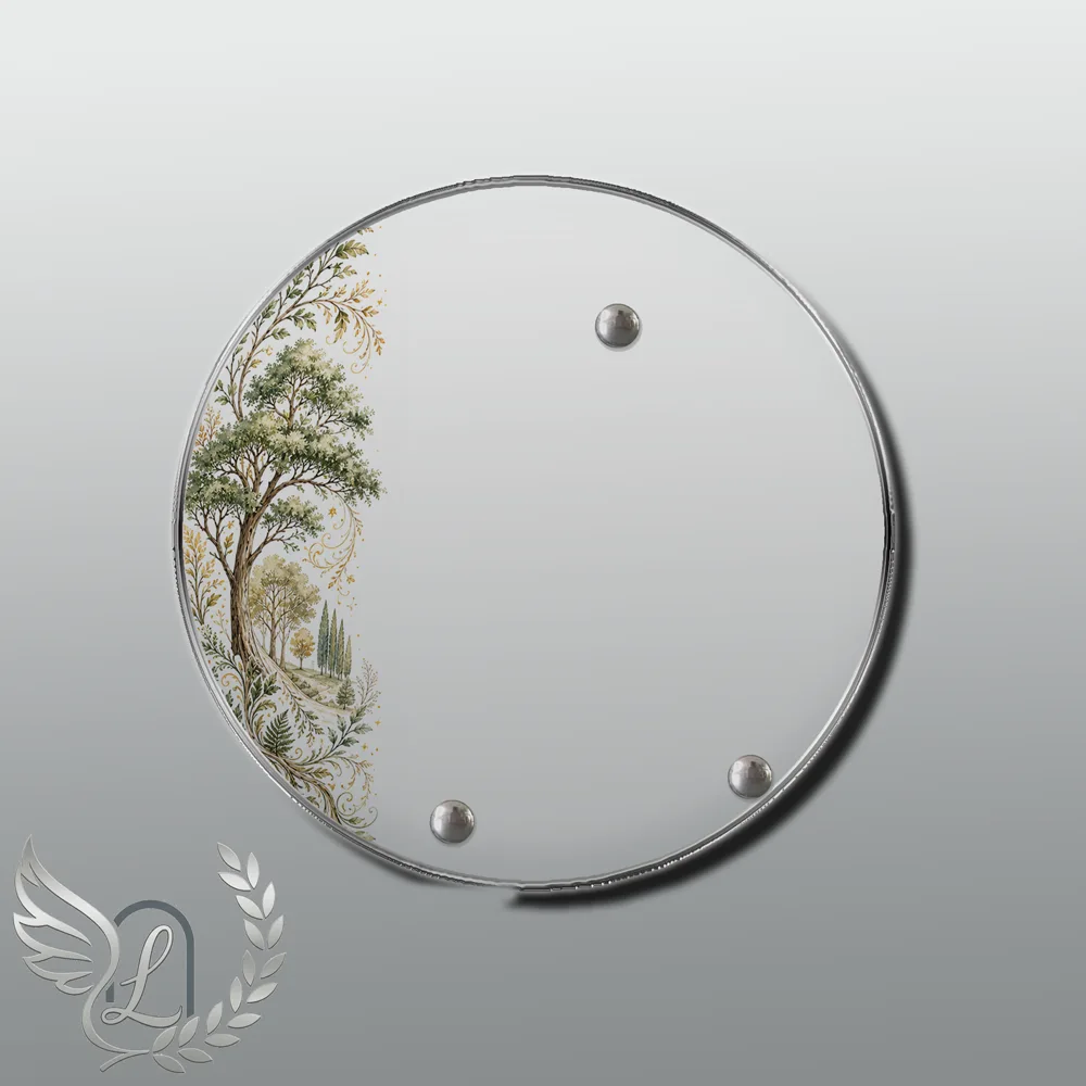 Plaque Circulaire Arbres nue motif 02