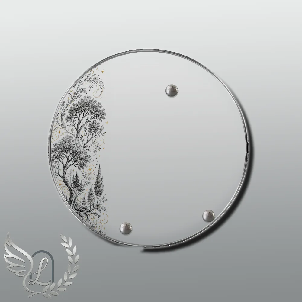 Plaque Circulaire Arbres nue motif 03