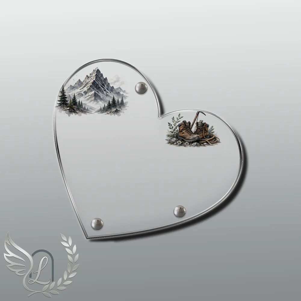 Plaque Cœur Montagne nue motif 01