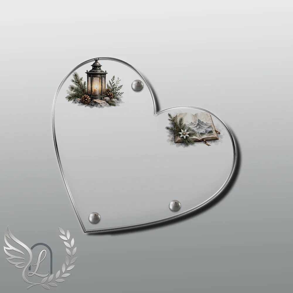Plaque Cœur Montagne nue motif 03
