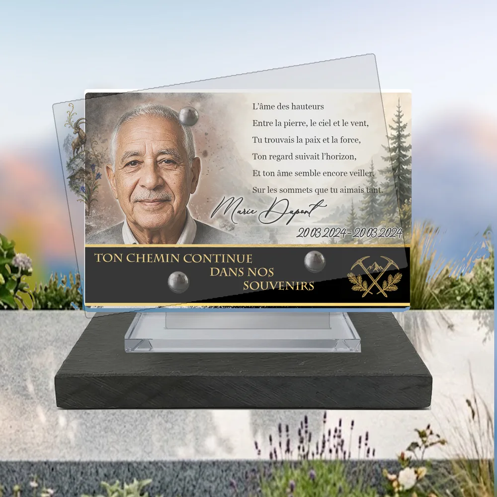 Plaque Panoramique Montagne à poser sur socle ardoise du Brésil