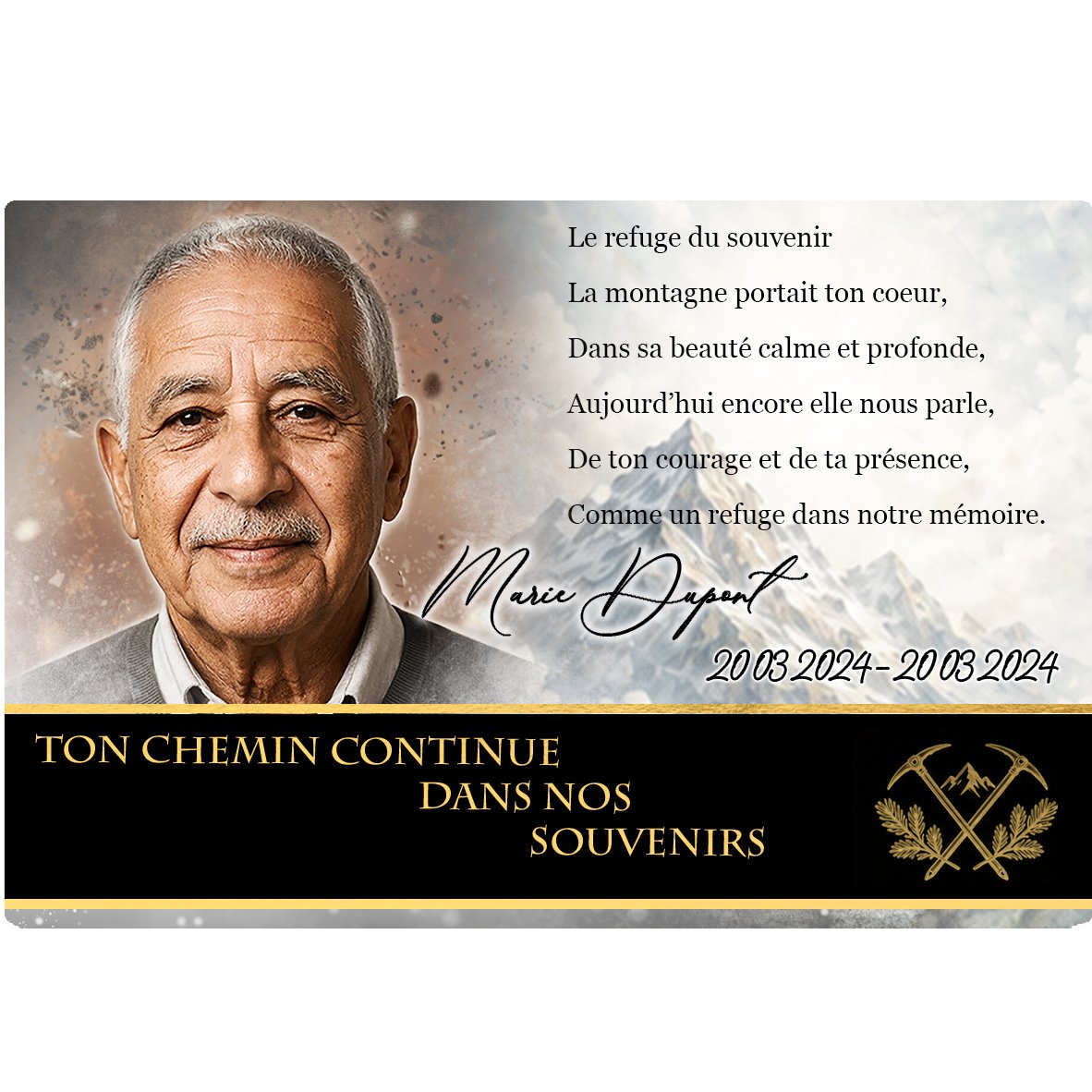 Plaque Panoramique Montagne effet Pastel, ambiance complète portrait + fond