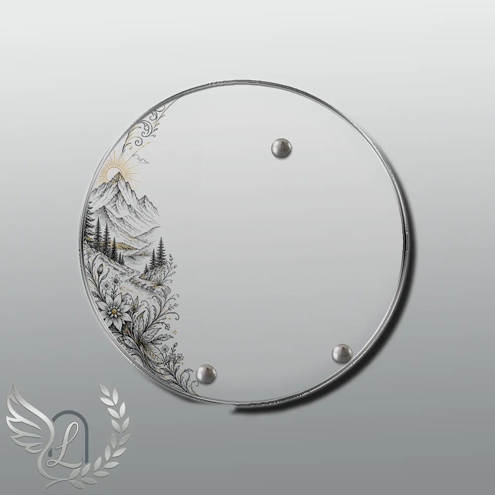 Plaque Circulaire Montagne nue motif 01