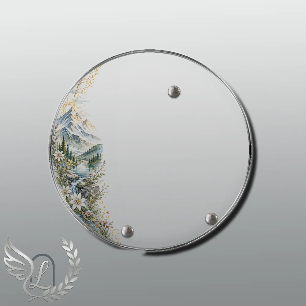 Plaque Circulaire Montagne nue motif 02