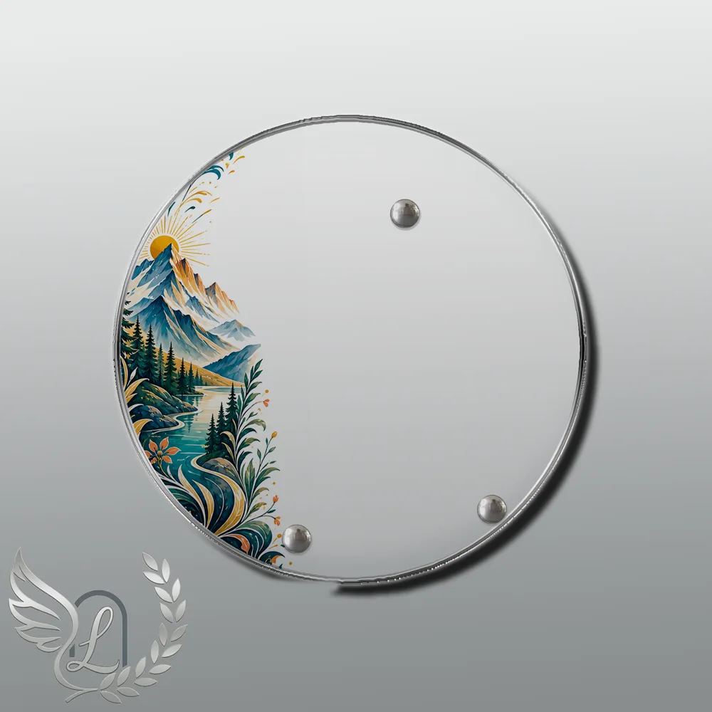 Plaque Circulaire Montagne nue motif 03