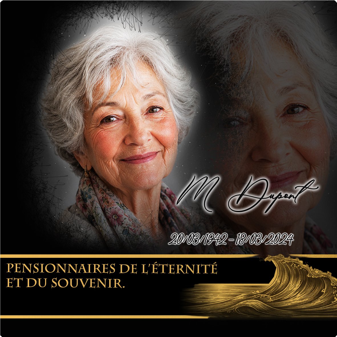 Plaque Carré Mer effet Crayon, ambiance complète portrait + fond