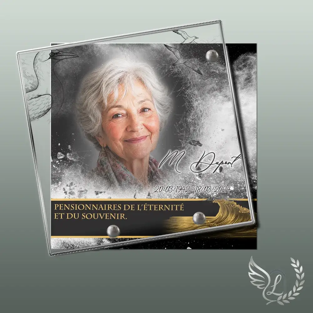Plaque funéraire Mer forme Carré