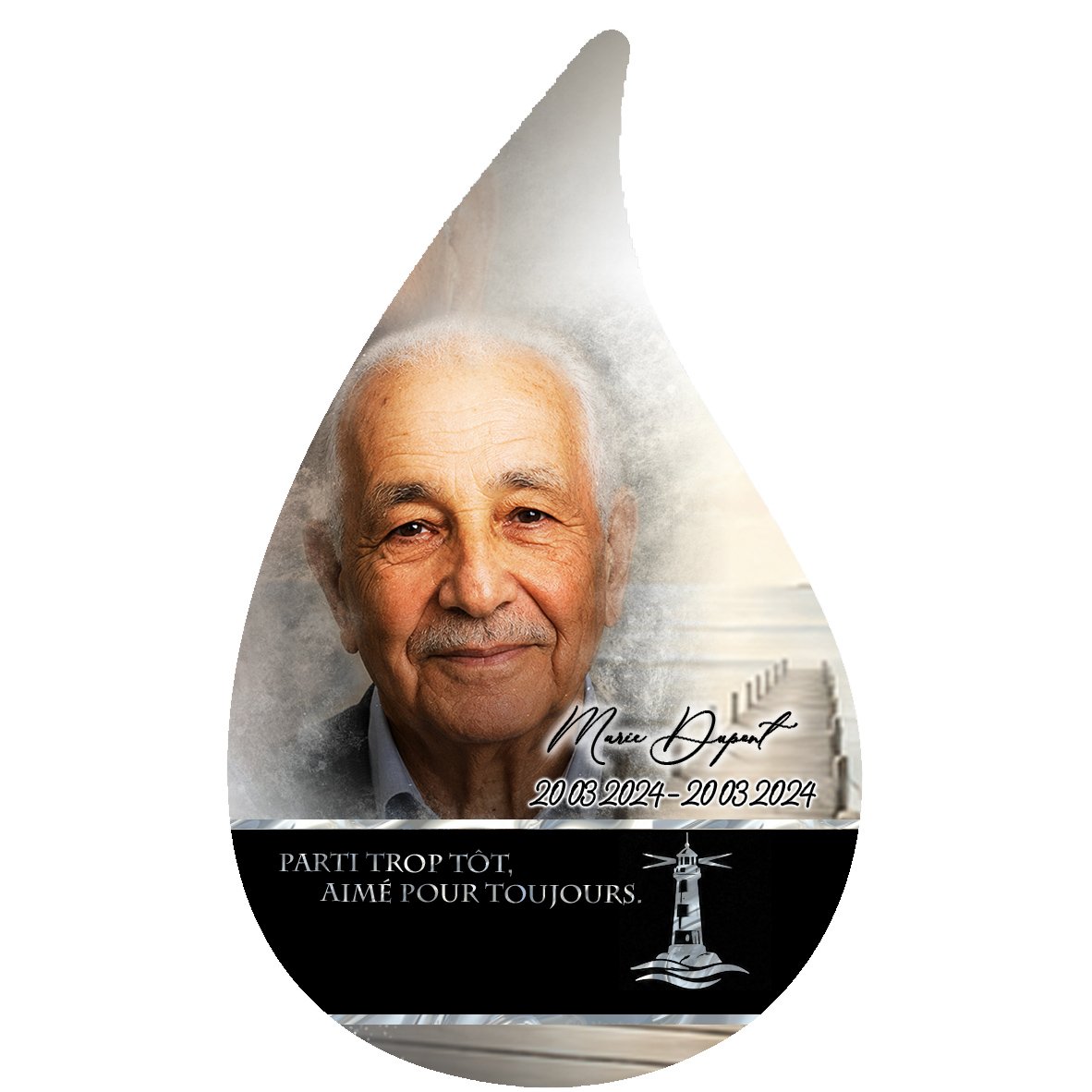 Plaque Flamme Mer effet Pastel, ambiance complète portrait + fond
