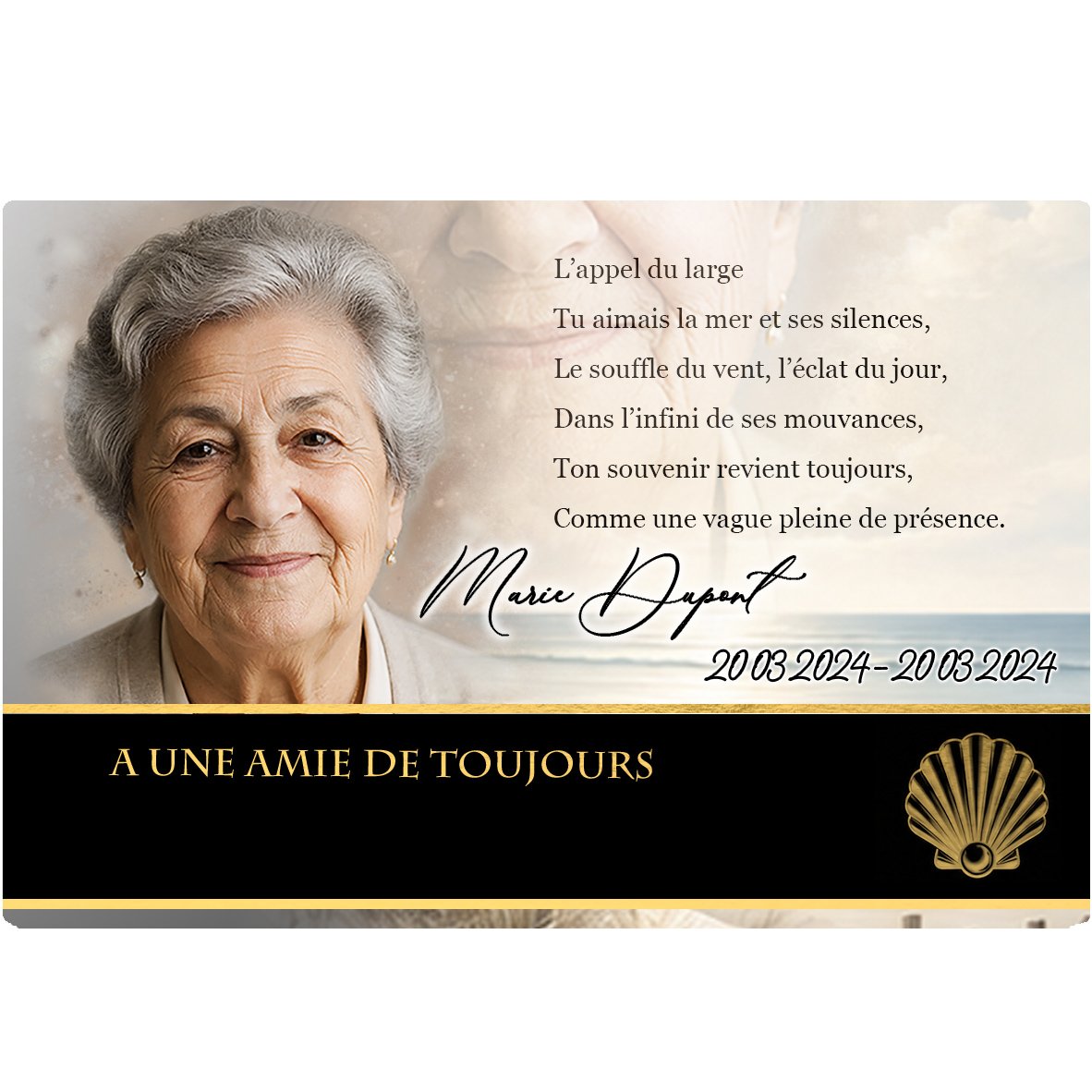 Plaque Panoramique Mer effet Crayon, ambiance complète portrait + fond
