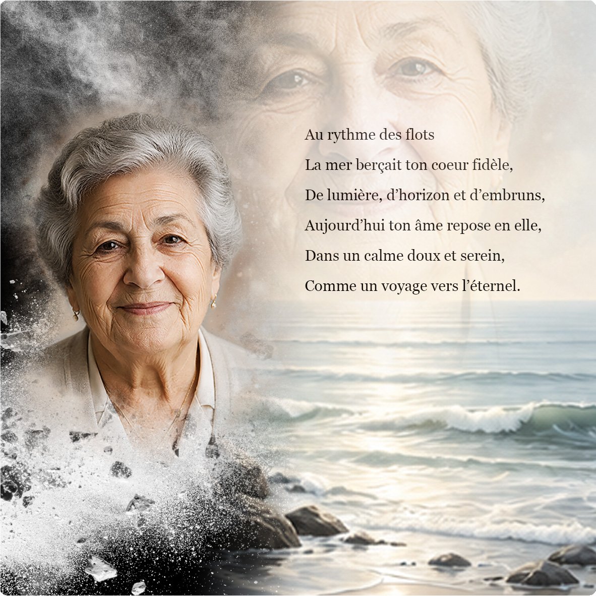 Plaque funéraire Mer forme Panoramique