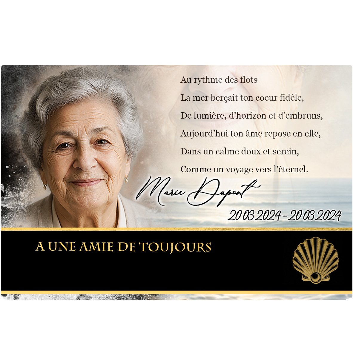 Plaque Panoramique Mer effet Éclat, ambiance complète portrait + fond