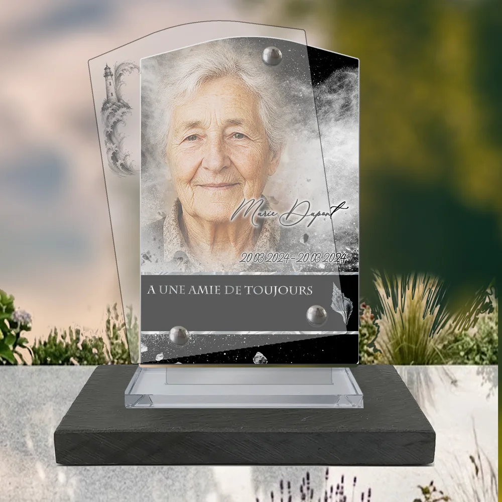 Plaque Stèle Mer à poser sur socle ardoise du Brésil
