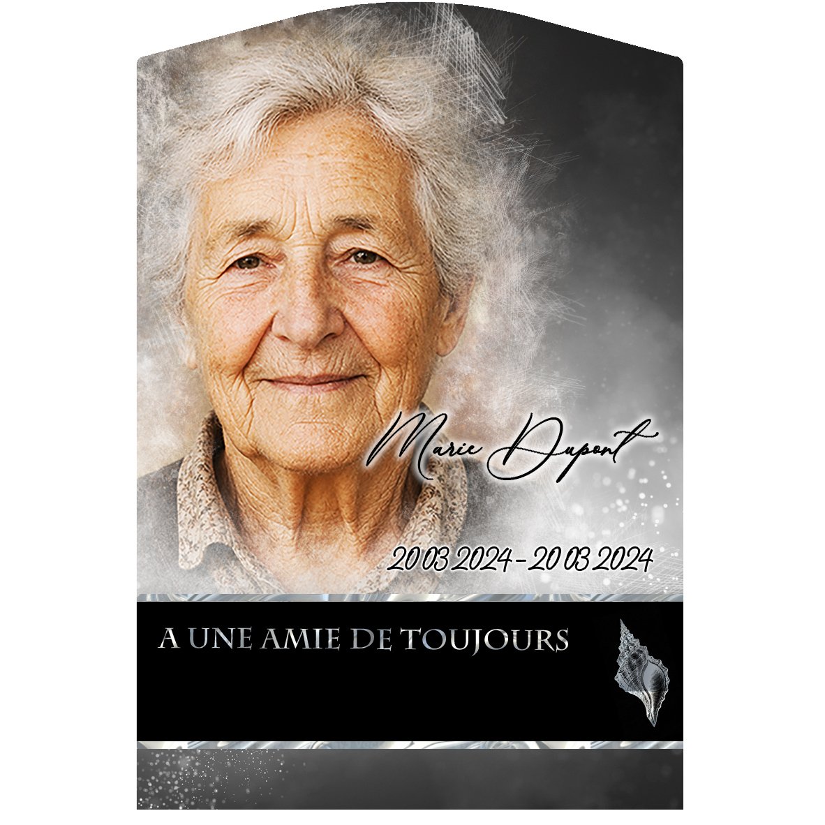 Plaque Stèle Mer effet Pastel, ambiance complète portrait + fond