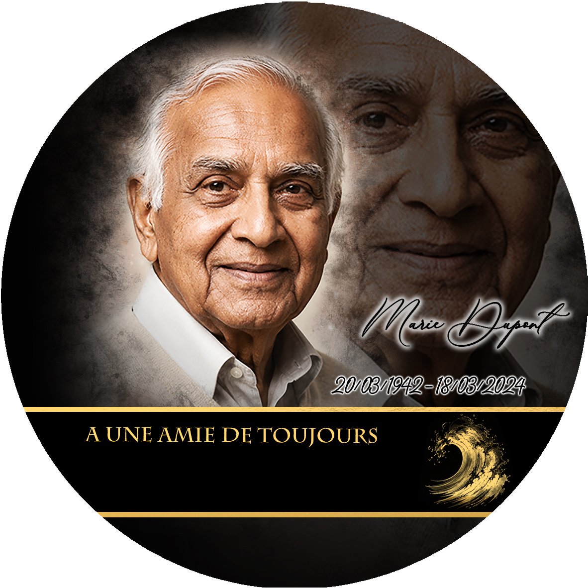 Plaque Circulaire Mer effet Crayon, ambiance complète portrait + fond
