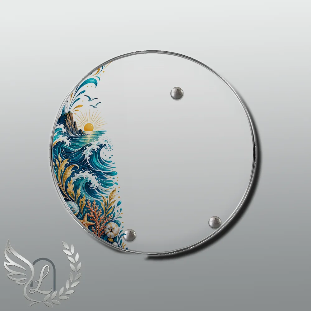 Plaque Circulaire Mer nue motif 01