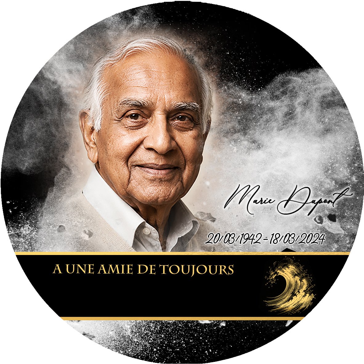 Plaque Circulaire Mer effet Éclat, ambiance complète portrait + fond