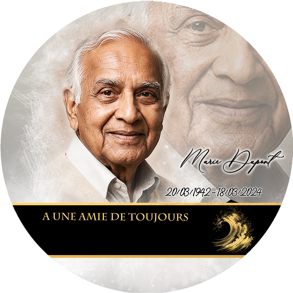 Plaque Circulaire Mer effet Pastel, ambiance complète portrait + fond