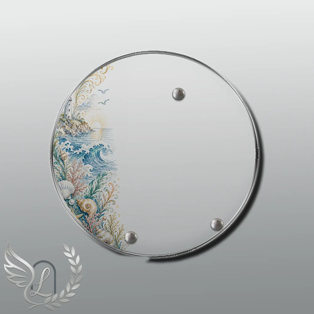Plaque Circulaire Mer nue motif 02