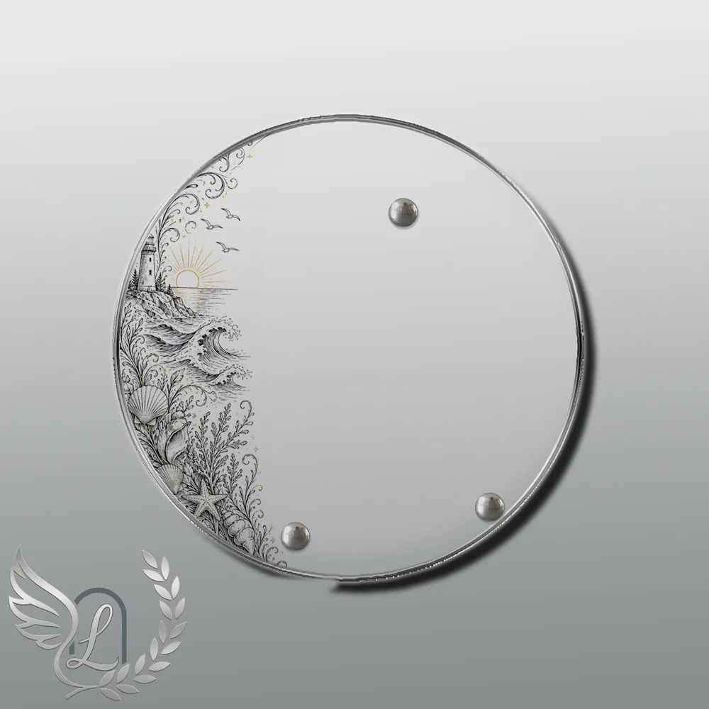 Plaque Circulaire Mer nue motif 03