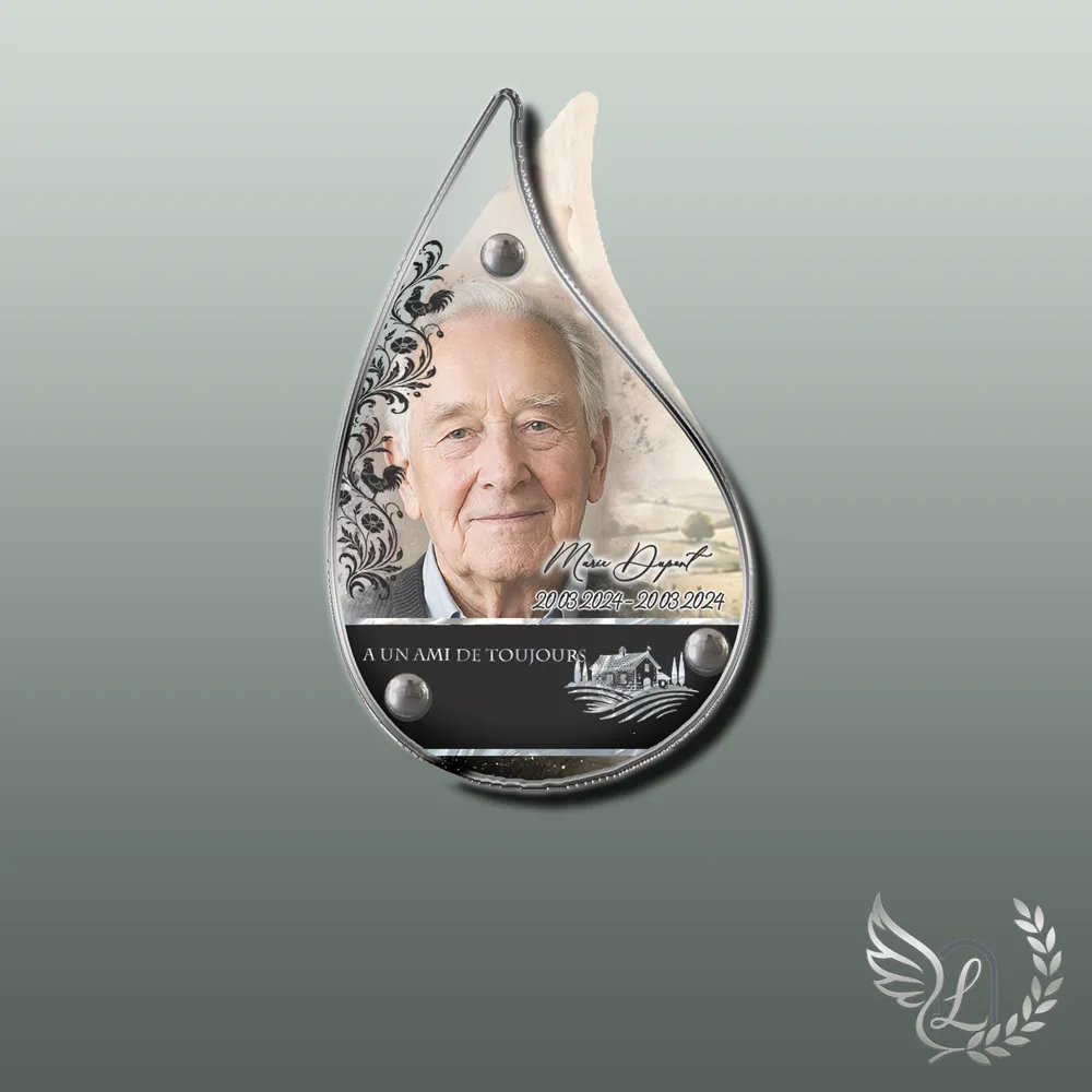 Plaque funéraire Campagne forme Flamme