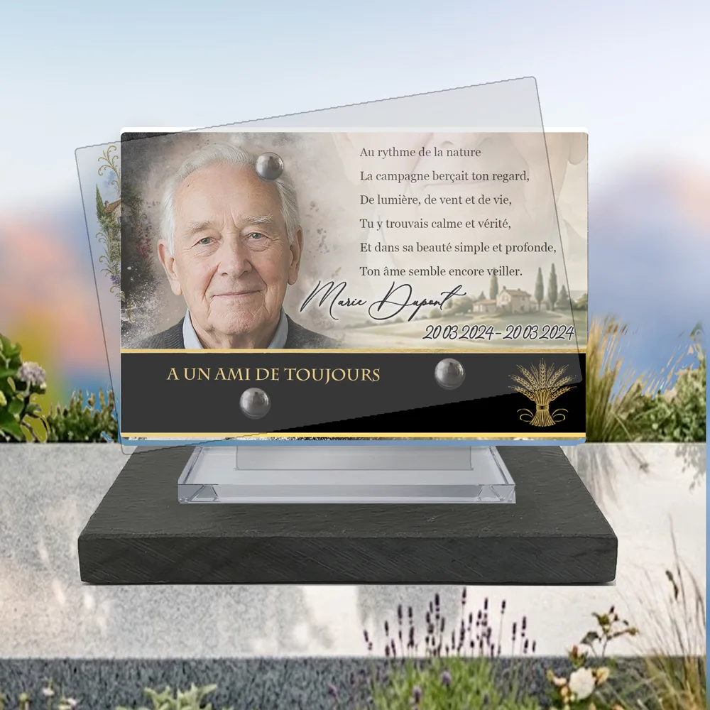 Plaque Panoramique Campagne à poser sur socle ardoise du Brésil