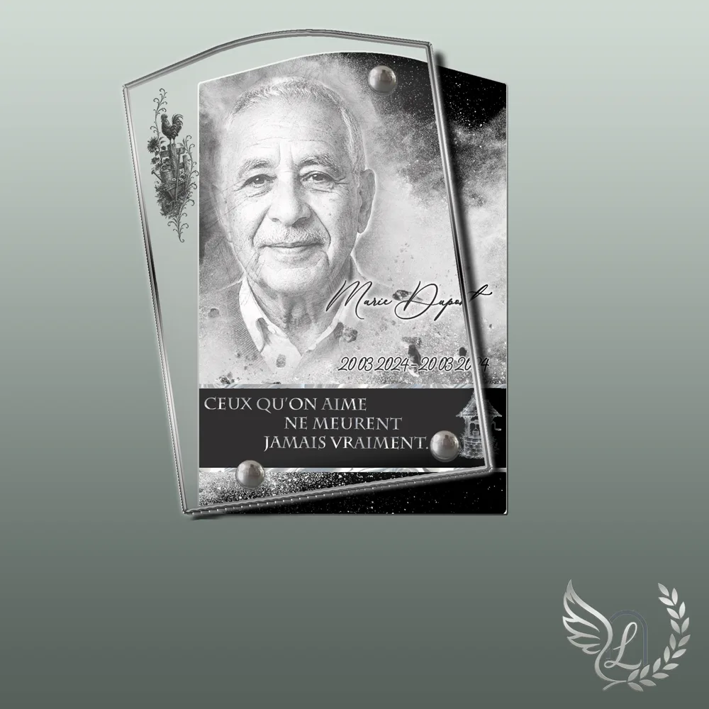 Plaque funéraire Campagne en forme Stèle, hommage refuge
