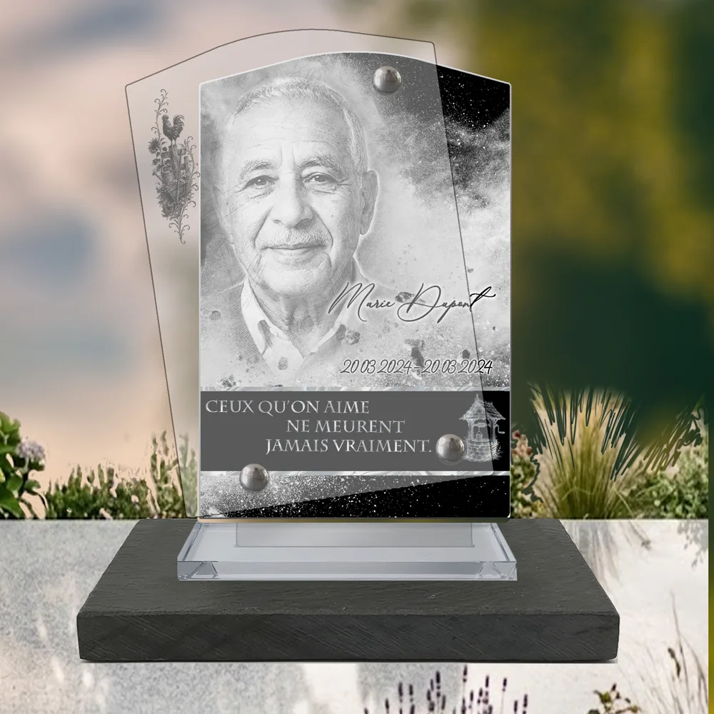 Plaque Stèle Campagne à poser sur socle ardoise du Brésil