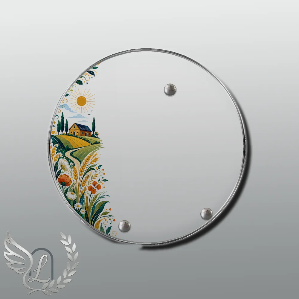 Plaque Circulaire Campagne nue motif 03