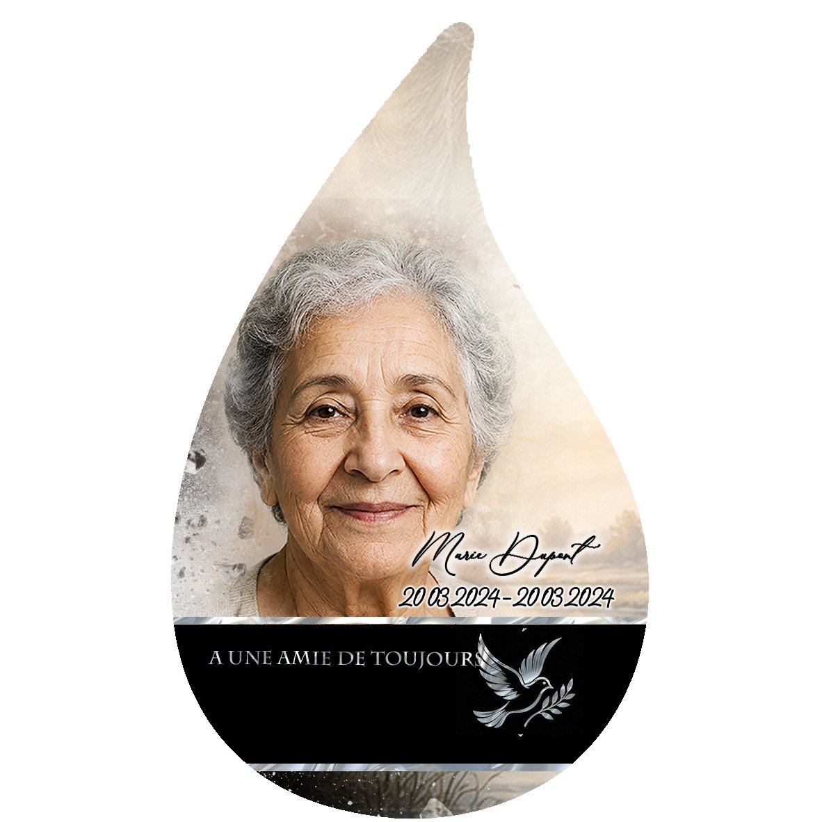 Plaque Flamme Oiseaux effet Éclat, ambiance complète portrait + fond