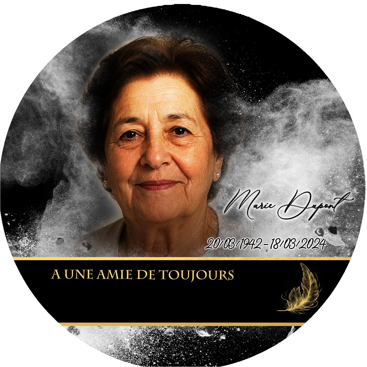 Plaque Circulaire Oiseaux effet Éclat, ambiance complète portrait + fond
