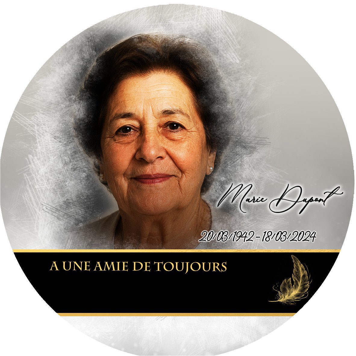 Plaque Circulaire Oiseaux effet Pastel, ambiance complète portrait + fond