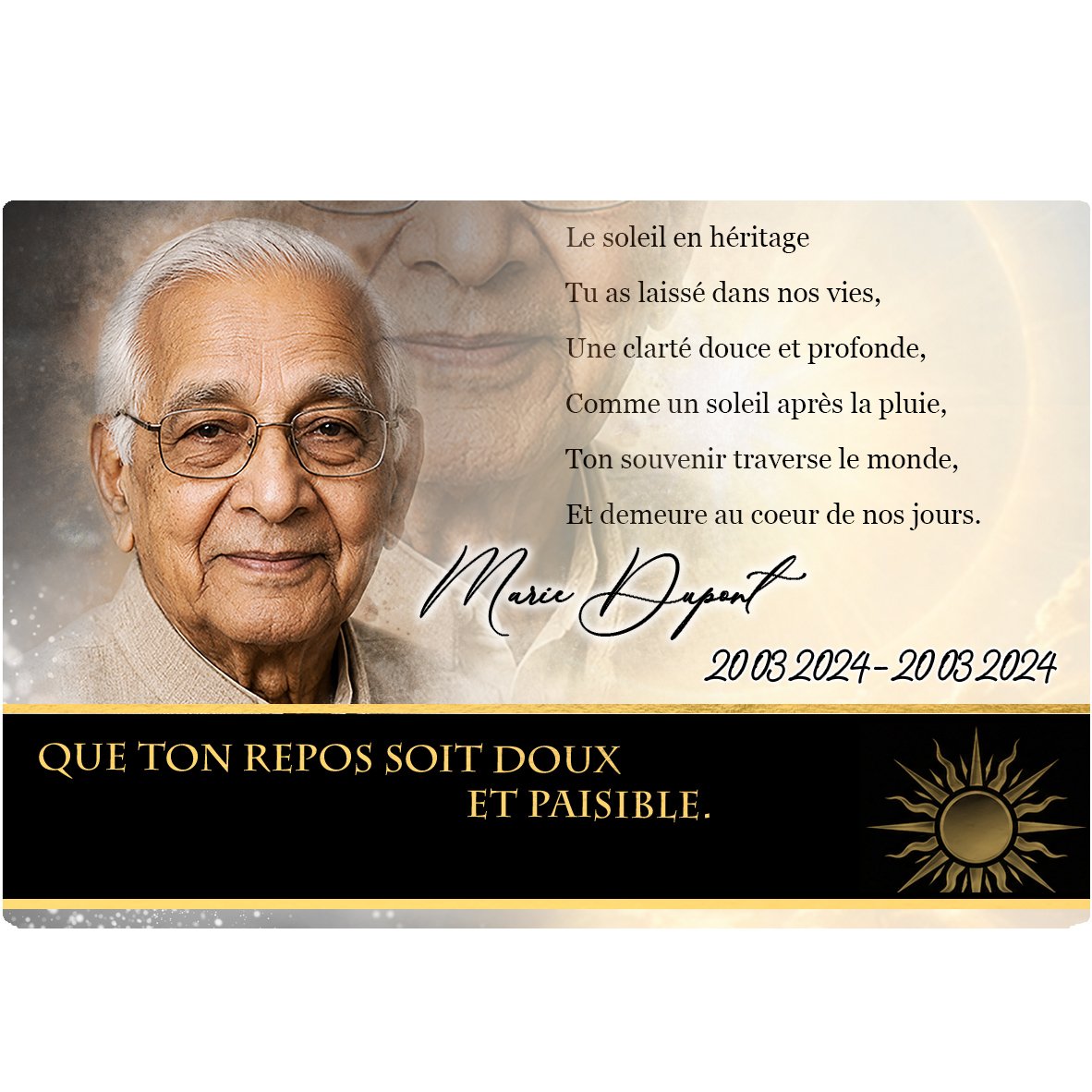 Plaque Panoramique Soleil effet Pastel, ambiance complète portrait + fond