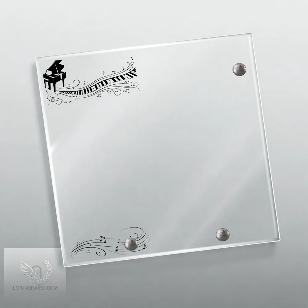 Plaque Carré Musique nue motif 01