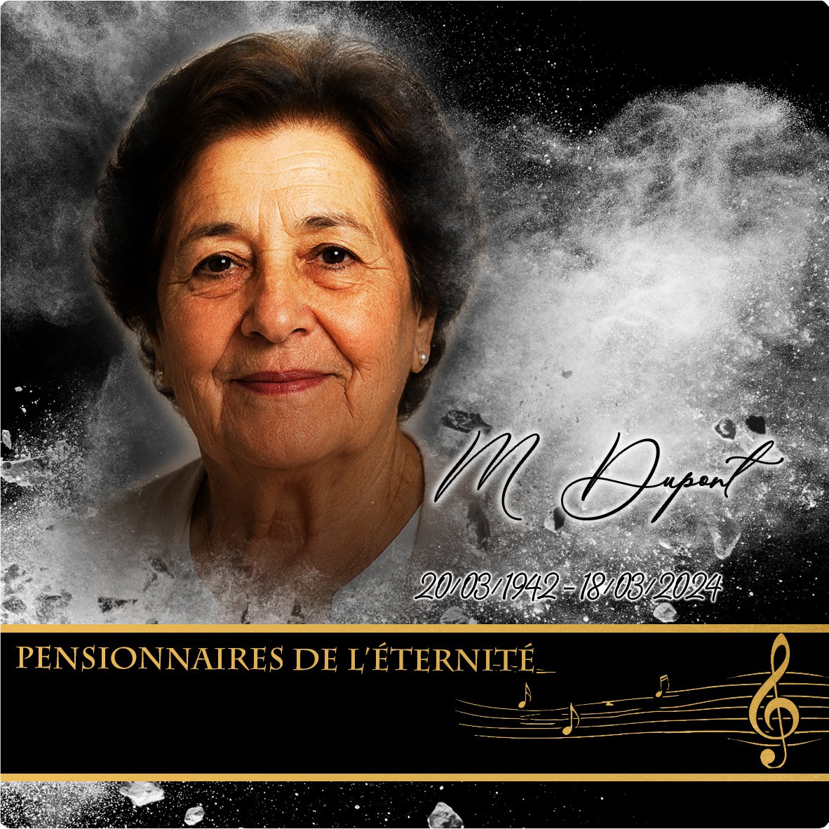 Plaque Carré Musique effet Éclat, ambiance complète portrait + fond