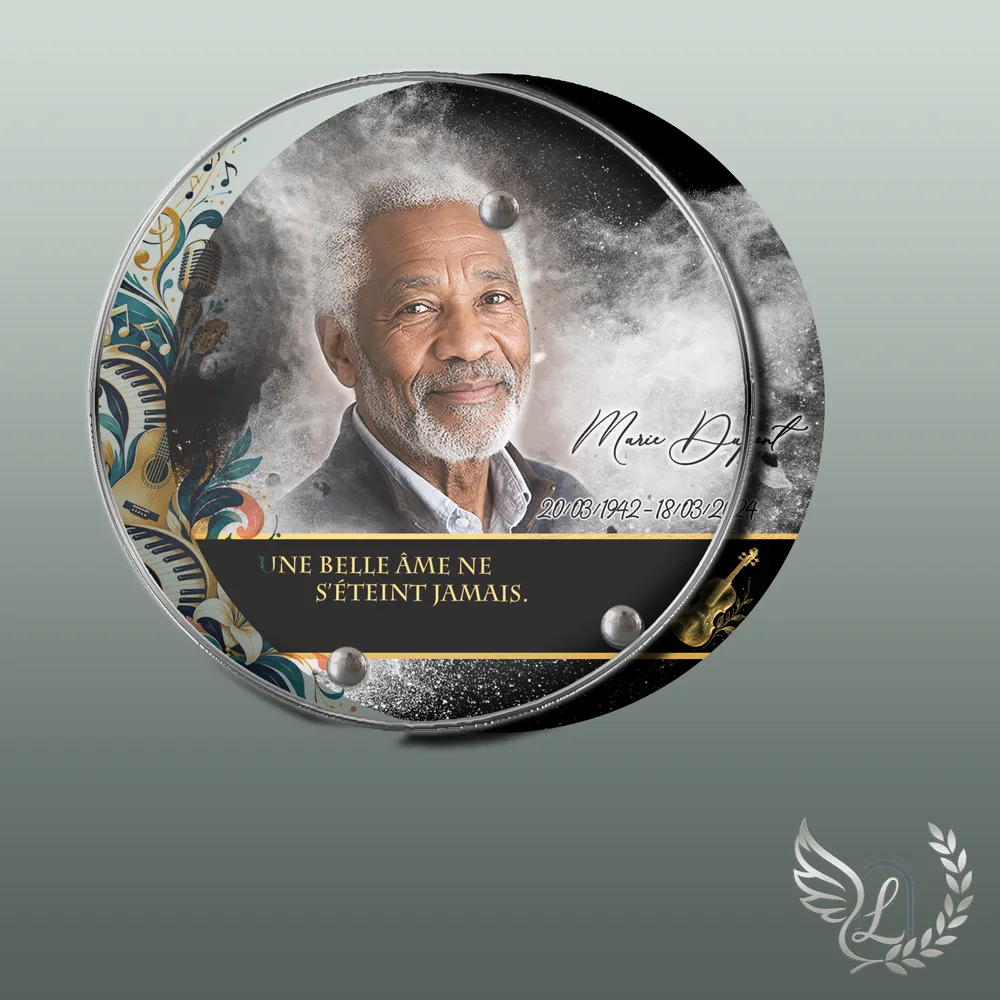 Plaque funéraire Musique forme Circulaire