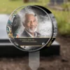 Plaque funéraire médaillon rond musique plantée par appendice plexiglas, sol meuble ou pot, 1er sous-décor