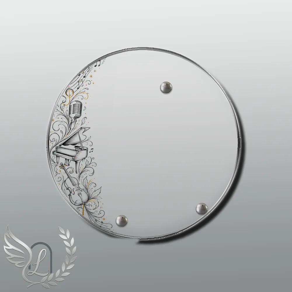 Plaque Circulaire Musique nue motif 03