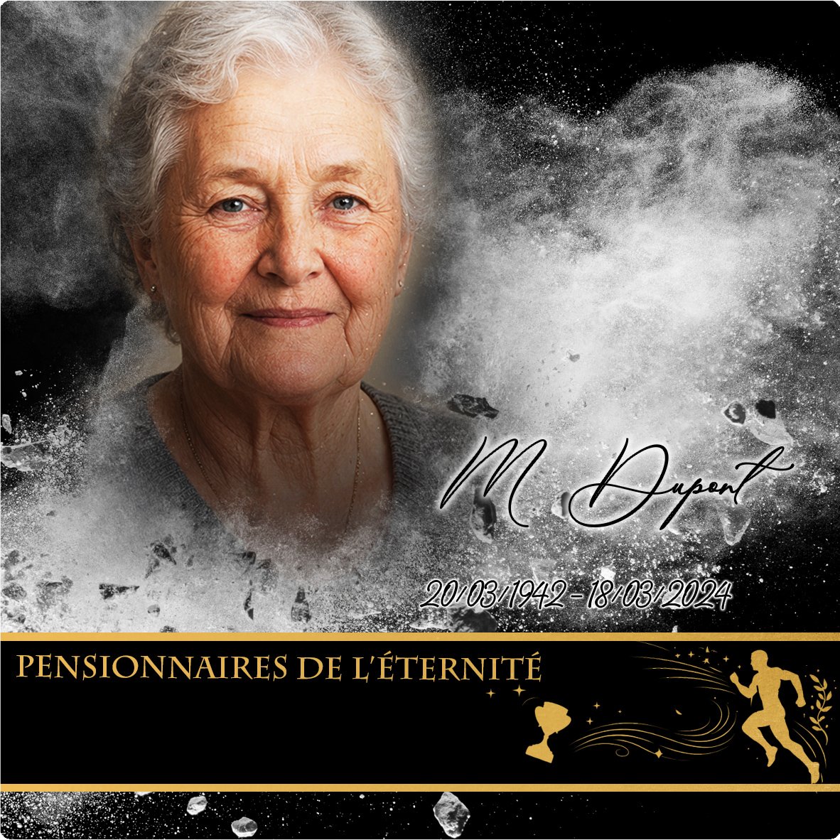 Plaque Carré Sport effet Éclat, ambiance complète portrait + fond