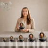 Gamme de plaques funéraires forme flamme en plexiglas argent avec portrait, présentée en cinq tailles progressives, finition chrome brillant, thème sportif.