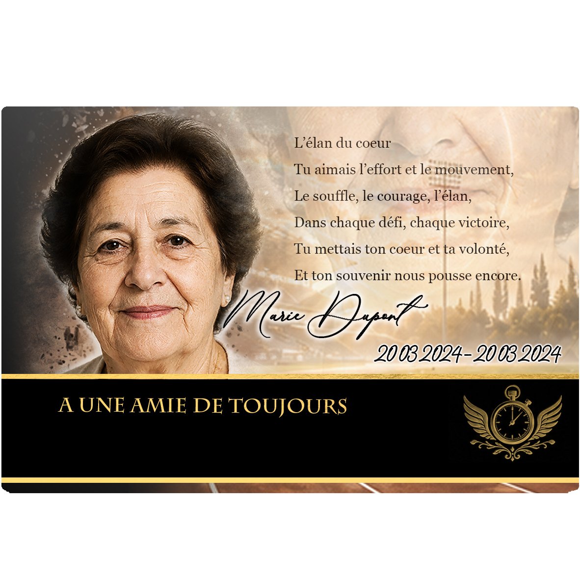 Plaque Panoramique Sport effet Crayon, ambiance complète portrait + fond