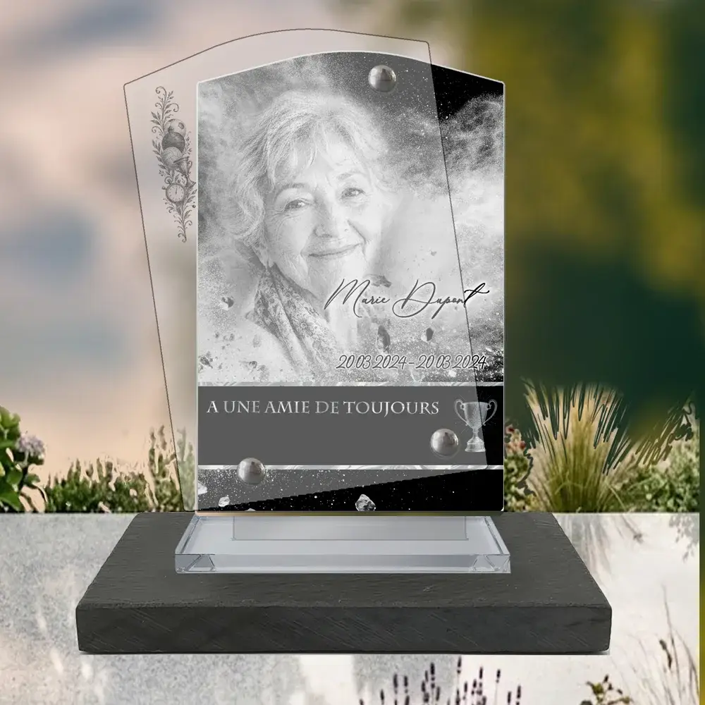 Plaque Stèle Sport à poser sur socle ardoise du Brésil
