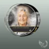 Plaque funéraire médaillon rond sport collée sur pierre tombale, double-face professionnel inclus, 1er sous-décor du thème