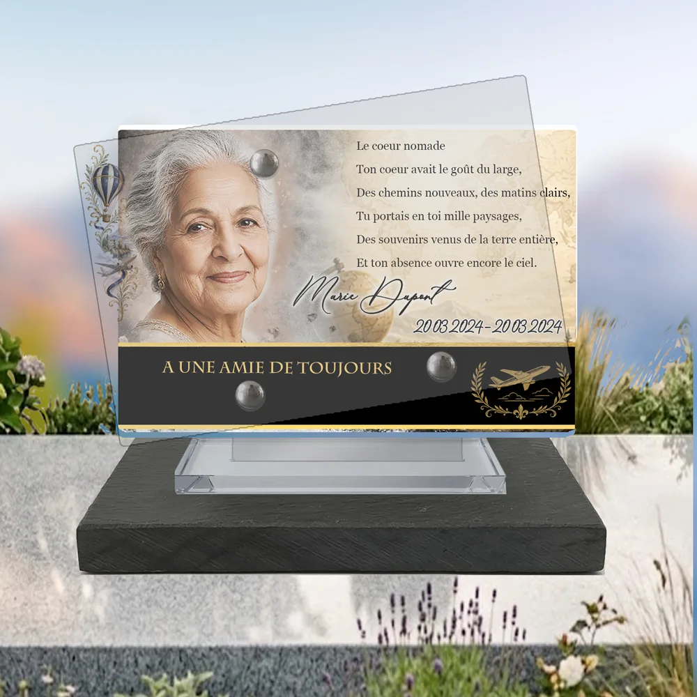 Plaque Panoramique Voyage à poser sur socle ardoise du Brésil