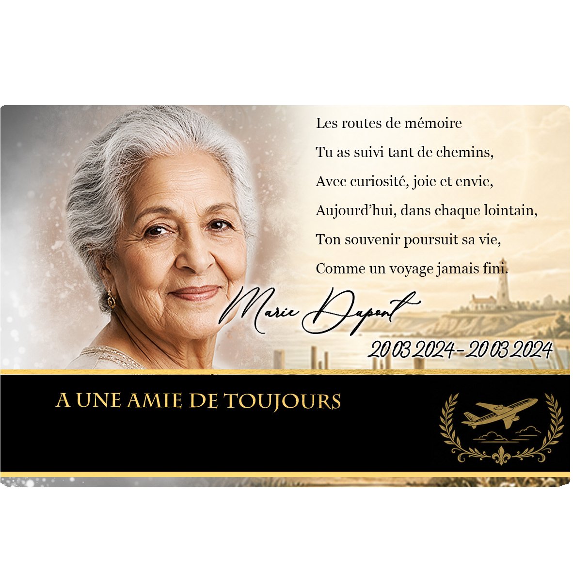 Plaque Panoramique Voyage effet Pastel, ambiance complète portrait + fond