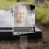 Plaque funéraire rectangle voyage plantée par appendice plexiglas, sol meuble ou pot, 1er sous-décor